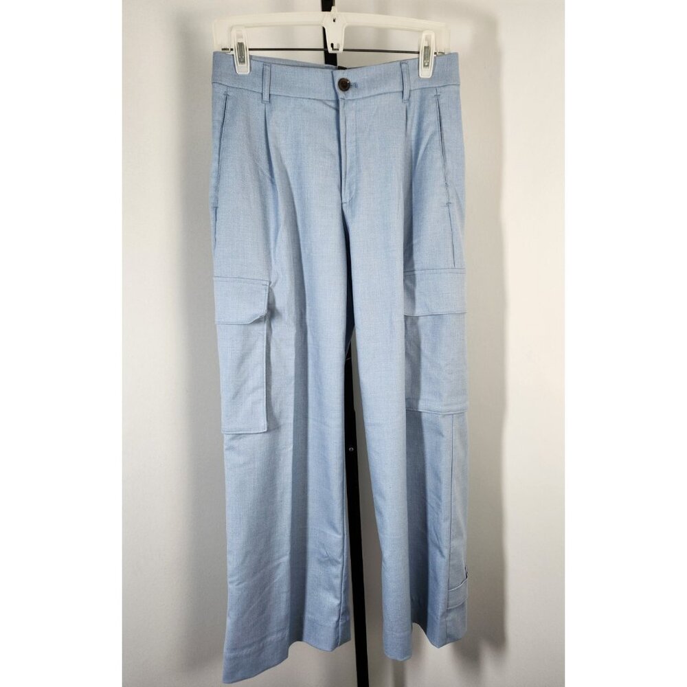 Banana Republic Women s Wide Leg Large Pockets Career Pants-Light Blue - SZ 4